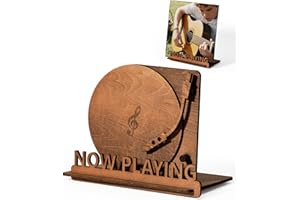 BS-VOG Now Playing Schallplattenständer, Spiralrillen-Design, LP Aufbewahrung & Album-Display, Rustikales Wohnaccessoire, Ideales für Schallplattenliebhaber