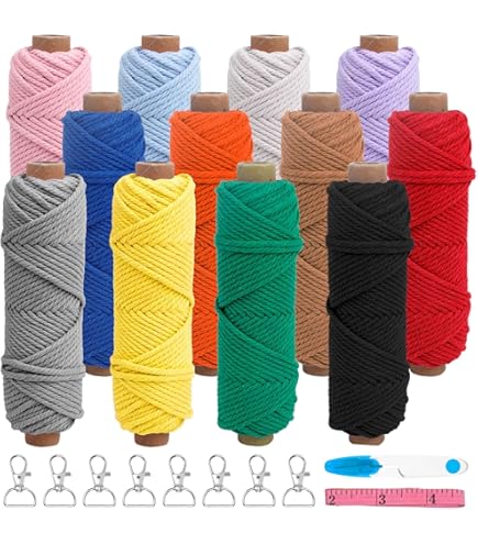Klhamky macramé katoenen koord, zacht gedraaid, 4 strengen, 100