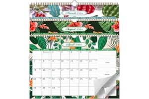 YOOLHAMY Calendrier Mural 2024-2025 - 18 Mural Calendriers Muraux Mensuel 2024 Jan - Jun 2025, Calendrier 2024 Calendrier Planning Familial 2024 Grand Muraux de Bureau et Maision, 36 x 25cm