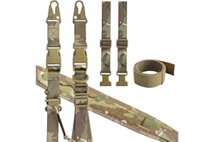 OneTigris Correa de rifle de 2 puntos, correa de honda de 1 pulgada de ancho con mosquetón reemplazable estilo HK, longitud ajustable de 46 pulgadas - 68.5 pulgadas