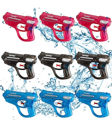 3 Pistolets à Eau Enfant - Portée 10m, Réservoir 100ml - Idéal Pour Jardin, Piscine, Plage