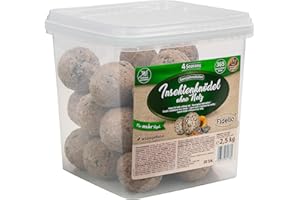 Fidelio Meisenknödel ohne Netz, Insektenknödel, ganzjähriges Wildvogelfutter proteinreich/energiereich, hochwertiges Vogelfutter für Wildvögel, 30 Stück im Eimer, 2.5 kg