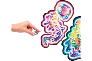 UNIDRAGON Układanki Drewniane - Wędrująca Meduza, 330 sztuk, Duży Rozmiar 38 x 38 cm, Piękne Opakowanie Prezentowe, Unikalny Kształt Najlepszy Prezent dla Dorosłych i Dzieci