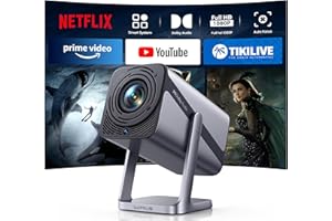 IWIMIUS 【Netflix Officially & Dolby Audio】Mini Projector, 30000Lumen Smart FHD 1080P Portable Projector 4K Support,WiFi6 Bluetooth 50% Zoom 360° Rotatable Short Throw Projectors for Bedroom,Outdoor, Kid Gifts
