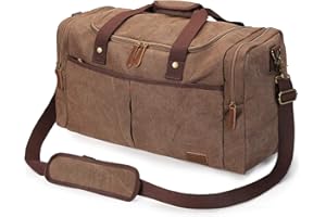 S-ZONE 50L Reisetasche Unisex Canvas Große Sporttasche Weekender Tasche Handgepäck Duffle Bag mit Schuhfach Abnehmbar Schulterriemen für Reisen Sport Gym Urlaub Wochenende Übernachtung