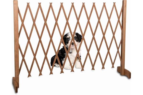 maxxpro Barrière de Chien en Bois - Largeur Extensible 30-140 cm - Barrière Autoportante pour Chiens