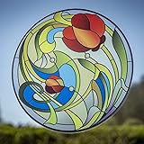 Large Stained Glass Effect Window Sticker - Beautiful Decorative Stained Glass Tulip Flower Suncatcher to fix to Windows