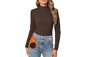 Aottori Maglia Termica Donna a Collo Alto Maglietta a Manica Lunga Leggera Basic Top Intimo Traspirante Invernale Dolcevita Caldo Elasticizzato