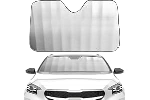 ENERFERO ENR Parasol Coche Delantero,Parasol de Ventana Delantera Parasol Luna de Coche Metalizado Cortina Reflectante para Vehículo Protección Rayos UV Parabrisas fabrique Europeo. (130cmX80cm)