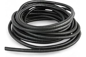 GENERIC Non-Split Conduit Black Flexible Plastic Cable Tidy Solution Tube Trunking (11.8mm ID - 2m)