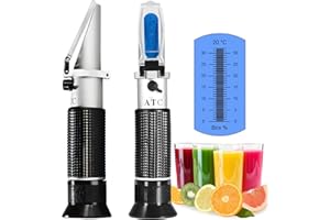 0-32% Brix Rifrattometro,V·RESOURCING Portatile Brix Refractometer Misurare Gamma 0 a 32%, Preciso: ±0,2% Perfetto per Cibo, Frutta, Bevande, ecc