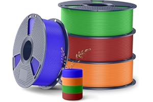 SUNLU 4KG High Speed PLA+2.0 Filament 1.75mm, High Liquidity Rapid 3D Printer Filament PLA Plus 2.0, Designed for Fast 3D Printing, 4 Pcs.(Red+Blue+Green+Orange)