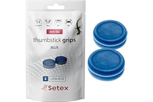 Setex Gecko Grip Cubiertas para joysticks analógicos, Antideslizantes, microestructuradas, para Playstation PS5, PS4, Xbox One, Switch Pro y Steam Deck (1 par), Color Azul (Solo Cubiertas)