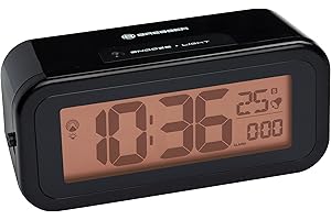 Sveglia radiocontrollata BRESSER MyTime Amber nero