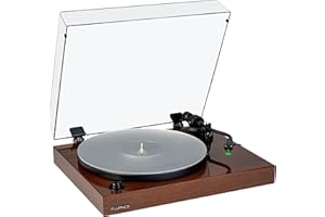 Fluance RT81+ Elite High Fidelity Vinyl Turntable Record Player, Audio Technica VM95E Cartridge, Anti-Resonant Platter, Acrylic Mat, Phono Preamp Wood Plinth Adjustable Isolation Feet - Natural Walnut