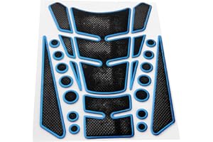 MTSOONING 3D Gas Fuel Tank Pad Protector Sticker Decal for Honda Yamaha Suzuki Kawasaki Blue