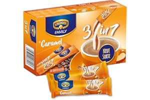 ‎KRÜGER KRÜGER Family 3 in 1 Caramel, Instant Kaffee Sticks mit löslichem Kaffee, Kaffeeweißer, Zucker & Karamell-Aroma, 10 Sticks (16,9g)