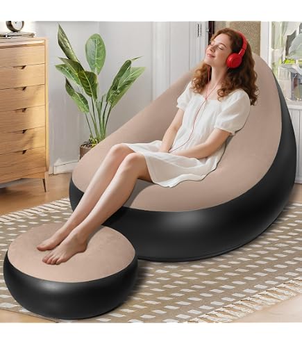 Fauteuil Gonflable Canapé En Forme De S Avec Mini Pompe USB - Canapé Multifonction Intérieur Extérieur