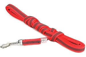 JULIUS K-9 Julius-K9 218GM-R-S3 Laisse antidérapante Color & Gray avec poignée, 14 mm x 3 m, Rouge-Gris