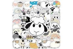 HNTR® Cuddly Sheep Stickers | 50 Cute Lamb & Sheep Decals | Waterproof Vinyl Stickers for Laptops, Water Bottles, Scrapbooks & DIY Crafts