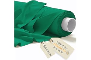 DreamRoots Tissus au Metre en Coton 0.5Mx160cm 145 g/m² Grande Largeur - Les Tissu au Metre pour Couture, Ameublement, Recouvrir Canapé, Rideaux, Stitch, Vert