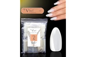 By Vixi 600 SET UNGHIE MEDIO ALLA MANDORLA con LIMA DI PREPARAZIONE, 10 misure - Opaco Extension unghie finte a copertura totale, per saloni e uso domestico