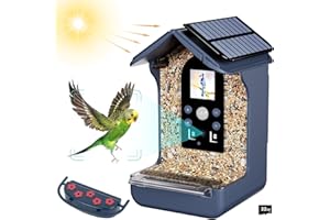 Mangeoire à Oiseaux avec Caméra Intelligente, Bozily HD 1080P Caméra Mangeoires à Oiseau Exterieur avec Panneau Solaire Camera Nichoir Oiseaux Exterieur PIR IP65 Etanche Observation des Oiseaux