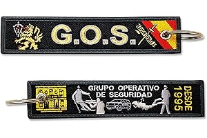 Tacro Llavero Bordado GOS Grupo Operativo de Seguridad de la Guardia Civil negro