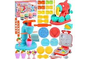 Snarflun 51 Pâte À Modeler pour Enfants avec 12 Pots, Accessoires pour Créer des Hamburgers et Pizza, Outils de Pâte À Modeler Créatif Accessoire DIY pour Les Enfants 2+ Ans