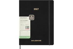 Moleskine 2027 15-Month Essential Planner, Soft Cover, Weekly Vertical, XXL (8.5" x 11"), Black, 128 pages