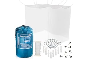 ‎FREILUFTRAUM XXL Moskitonetz für Doppelbett weiß ohne Öffnung I FREILUFTRAUM Mückennetz Reise Insektenschutz 200x220x200cm