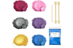 ‎OVALETTA Ovaletta 6 Epoxidharz Farbe 10g,Mica Powder, Kerzen Selber Machen Set, Farbpigmente für Gießpulver, Badebomben Selber Machen, Diy Pigmentpulver für Seifenfarbe, Kerze, Kosmetischer, Schleim