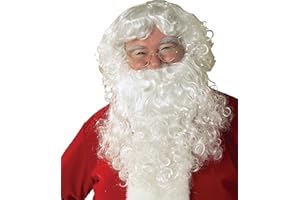 Rubies Official Adult's Santa Father Christmas Beard and Wig - One Size, White Halloween