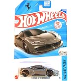 Hot Wheels Ferrari SF90 Stradale [Siyah/Koyu Gri] Factory Fresh 5/5, 191/250, 1:64 &Ouml;l&ccedil;ekli D&ouml;k&uuml;m Ara&ccedil;