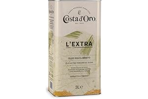 COSTA D'ORO Costa d’Oro – L’Extra 3L. Olio Extravergine di oliva estratto a freddo. Sapore equilibrato, adatto a tutte le ricette e come condimento per insalate. Latta da 3 litri.