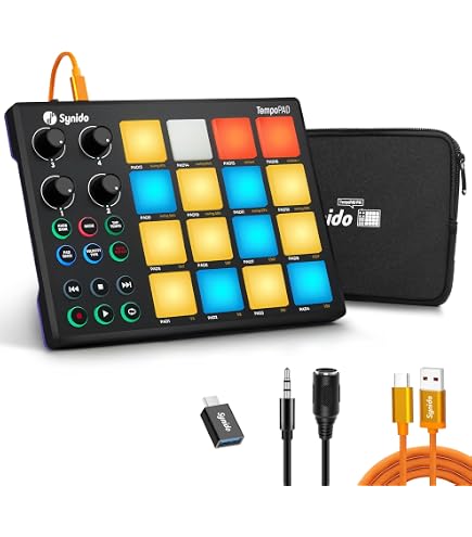 WORLDE PAD48 ポータブル USB MIDI ドラムパッドコントローラ Worlde Orca-Pad48 Midi Controller Pad with Triggers and Faders