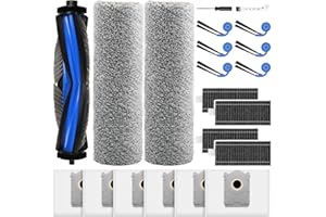 ‎KTNAID 21 Stück Zubehör für Ecovacs Deebot X9 PRO Omni / X11 PRO Omni Saugroboter, Ersatzteile mit 1 Hauptbürste, 6 Staubbeutel, 2 Wischwalze, 4 Filter, 6 Seitenbürsten, 1 Reinigungsbürste, 1 Schraubendreher