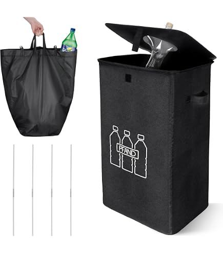 Poubelle Cuisine 100 Litres Poubelle De Tri Sélectif 100L - Collecteur De Bouteilles Pour Recyclables & Verre - Poignées Sac Poubelle 100l