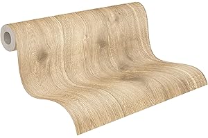 A.S. Création Papel Pintado de Vinilo - Papel de Pared con Aspecto de Madera en Tonos Marrón y Beige - Papel Pintado para Diferentes Espacios - Papel de Pared en 10,05 m x 0,53 m