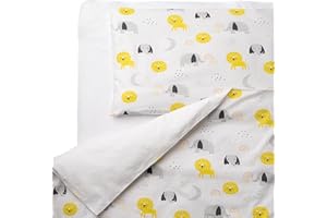 FlyIdeas Juego de Funda Nordica y Almohada 180x120 cm / 60x40 cm, 2 pz - para Cama/Colchon Individual Infantil - Sabanas y Ropa de Cama para Bebés, 100% Algodon