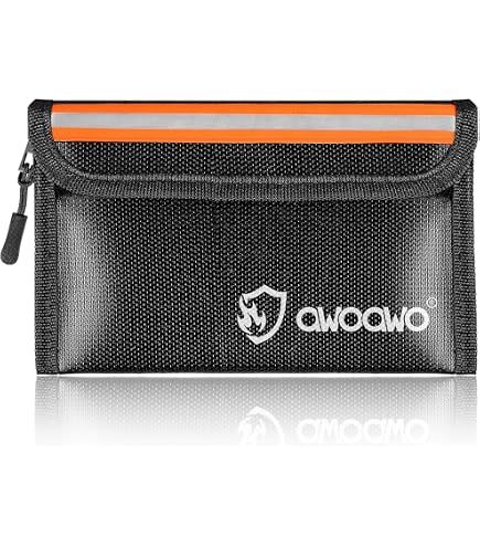 Pochette Ignifuge Et Étanche YunBey - Sac Anti-Feu Documents Avec Velcro + Zip + Bandes Réfléchissantes - 23,5 X 17,5 Cm Gris