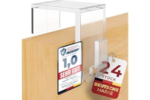 Bada Bing Fensterhaken 24er Set - Klemmbereich bis 16mm-Transparente Türhaken - Robuste und praktische Haken - Für jede Rahmenfarbe - Stabile Halterung Fenster - Ohne Kratzer am Fensterrahmen