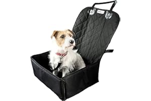 KTS KT-SPORTS KT-Sports Dog Car Seat - Waterproof Booster Seat Puppy Seat Belt, 2-in-1 Seat Cover for Dog in Car, Puppy Travel Seat, Foldable Safety Basket Seat for Small to Medium Dogs