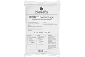 10kg (1 x 10kg) HaGaFe Herbstrasendünger, Herbst - Rasendünger, Dünger, Kaliumdünger für Frosthärte und Standfestigkeit, gut streuwagenfähig, gegen Krankheiten und Schädlinge