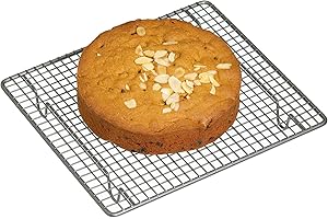 MASTER CLASS MasterClass Rejilla para Enfriar, Rejilla antiadherente para enfriar tartas, con mangas, robusta de acero al carbono, 23x26cm