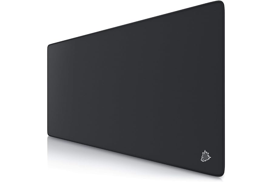 CSL-Computer - Alfombrilla de ratón Speed Gaming Titanwolf Negro 900 x 400 mm - Base de Mesa Grande - Mejora la precisión y l