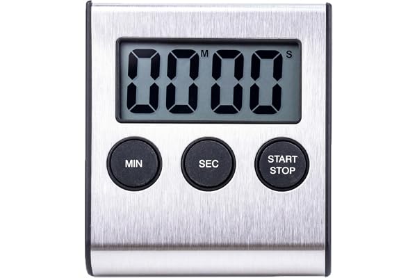 Kökstimer digital rostfritt stål kort tid väckarklocka kök magnetisk äggklocka digital väckarklocka med högt larm timer digital för matlagning bakning sport läxor silver engelsk version uppgradering