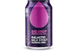 BIG DROP BREWING Big Drop Galactic Milk Stout - Naturally Brewed Richly Flavoured & Alcohol Free - Vegetarian (12 x 330ml Cans)