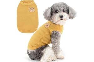 Zunea Dog Shirts for Small Dogs Summer Vest T-Shirt Soft Breathable Puppy Clothes Basic Tee Shirt Pet Sleeveless Tank Top Chihuahua Yorkie Cat Sweatshirt Apparel Yellow L