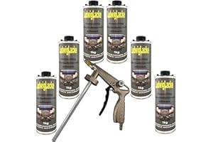 LudwigLacke Protection contre les chutes de pierres pour dessous de caisse - 6 kg - Noir - Avec 1 pistolet pulvérisateur